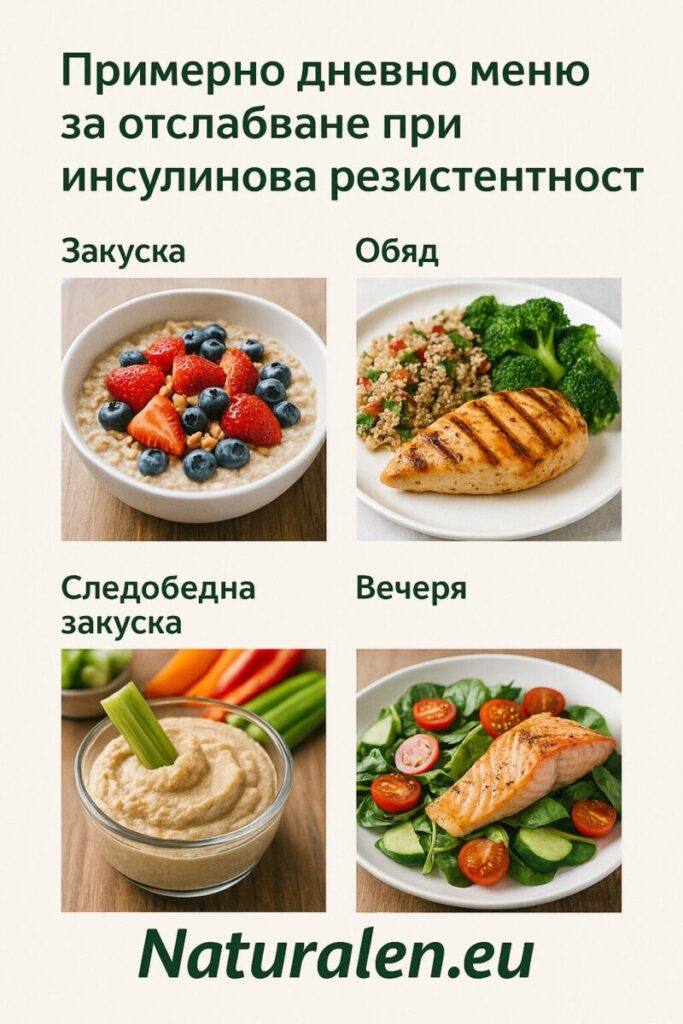 Примерно дневно меню за отслабване при инсулинова резистентност